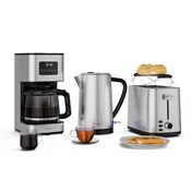 Klarstein Verosteel set za zajtrk | toaster, grelnik za vodo in aparat za kavo | 12 skodelic