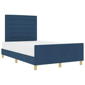 Vidaxl Konstrukcija postelje z vzglavjem Modra 160 x 200 cm blago