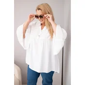 Plus size Kesi bluza z nabranimi rokavi