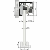 Set okovja za steklena drsna vrata Sensita, 820x2100 mm, črno okovje