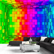 Samoljepljiva foto tapeta - Rainbow Cube 196x140