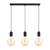 Luster na sajli MIROS 3xE27/60W/230V crna