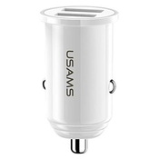 USAMS avtopolnilec CC055 C8 USB 3,1 A Dual Mini White (EU Blister) 2441148