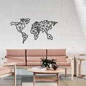 Opviq Zidna dekoracija World Map, 120x64 cm 2 mm, Crna