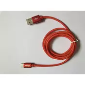 Xwave USB kabl TIP-C/USB 3.0 (tip A-muški)-USB 3.1 (TIP C-muški)/dužina 1,2m/3A/Aluminium /crveni upleteni ( USB TIP-C 1.2m 3A Al /red mesh