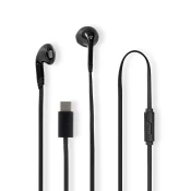 Nedis Žične slušalke | USB-C | Dolžina kabla: 1,20 m | Vgrajen mikrofon | Nadzor glasnosti | Črna
