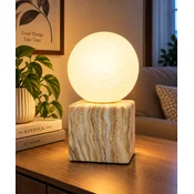 Dekorativna stona lampa sa kuglom SV329, Imitacija mermera, Bež