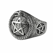Prstan ETNOX - Pentacle with snake - SR1432