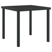 Vidaxl Vrtna miza Črna 80 x 80 x 73 cm Kovina