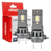 LED avtomobilske žarnice AMiO X4 Aviator H7/H18, 6500K, Canbus