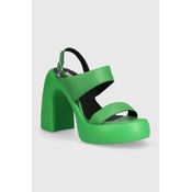 Kožne sandale Karl Lagerfeld ASTRAGON HI boja: zelena, KL33724