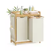 Songmics Košara za perilo 3 predelki 94x33x78 cm bela