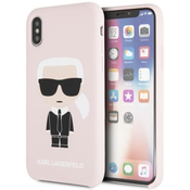 Karl Lagerfeld iPhone X/Xs hardcase light pink Silicone Iconic (KLHCPXSLFKPI)