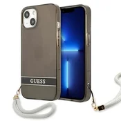 Ovitek Guess GUHCP13SHTSGSK za iPhone 13 mini, črn s pasom