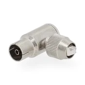 Nedis IEC (koaksialni) priključek | Pod kotom 90° | Ženska | Ponikljano | 75 ohmov | Vijak | Premer vhodnega kabla: 7,0 mm | Kovina | Srebro | 2 kosa | Darilna škatla z Euro Lock