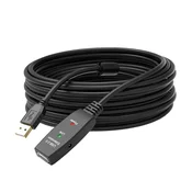 USB Priključni Kabel z Ojačevalnikom Signala – Črna