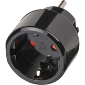 Putni adapter SAD utikač-šuko utičnica,crni