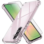 Overboard Ovitek za Samsung Galaxy A56 5G, Dropproof, prozoren + steklo