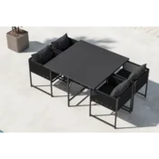 Venture Design Jedilna garnitura Noto miza 120x120x73 cm črna