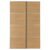 MEHAMN Par drsnih vrat, aluminij/dvostransko imitacija hrasta, 150x236 cm