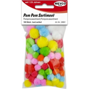 Pom Poms mix barve 10 - 25 mm / 100ks