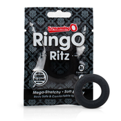 Vrišteći O Ritz - silikonski prsten za penis (crni)