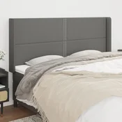 Vidaxl vidaXL Vzglavnik s krilci temno siv 183x16x118/128 cm blago