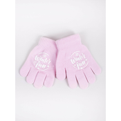 Yoclub Kidss Girls Five-Finger Gloves RED-0012G-AA5A-010