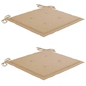 Jastuci za vrtne stolice 2 kom bež 40x40x4 cm od tkanine