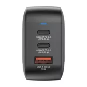 Verbatim Mini GaN zidni punjač 70W 2×USB-C/1×USB-A, PD/QC 3.0
