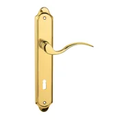 Okovje za vrata TWIN AMADEUS BA 1360 (A), gonilka levo/krogla, Odprtina za cilindrični vložek PZ, Twin A (polirana medenina), 72 mm