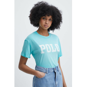 Pamucna majica Polo Ralph Lauren za žene, boja: tirkizna, 211935591