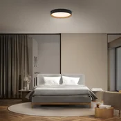 OSRAM LED-stropna svetilka ORBIS LARIOS, črna/lesena, premer 39 cm, z možnostjo - Dnevna soba/jedilnica - Sodobni - črna, les - Kovina