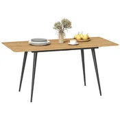 HOMCOM HOMCOM Jedilna miza MDF, jeklo 160D x 75Š x 77V cm naravni les, (5000242580)