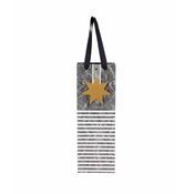 VREČKA DARILNA ZA STEKLENICO 12x35x8cm ČRTE/ZVEZDA SIVA NL