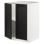 METOD Podni element s policama/2 vrata, bela/Lerhyttan crno bajcovano, 60x60 cm
