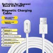 Stiger Zamenska narukvica za pametne satove + Kabl za punjenje za pametne satove za Huawei Band 8/9/7/6/NFC, Bela