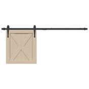vidaXL Mini komplet za drsna vrata omare črn 122 cm ogljikovo jeklo