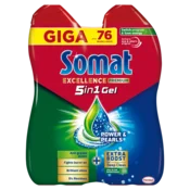 Somat Excellence Premium 5in1 Duo Gel za strojno pomivanje posode, 2x38, 76 pranj