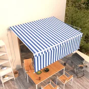 Automatska tenda na uvlacenje s roletom 4,5 x 3 m plavo-bijela