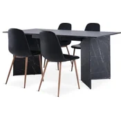 KRONDAL D180 sto mermer + 4 JONSTRUP stolice crna/hrast