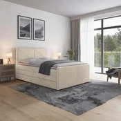 Livetastic BOXSPRING POSTELJA 120 cm  x 200 cm , les, kovina, umetna masa, tekstil bela
