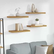 Polica na zidu Zidne 4 pcs Bež 60 x 23 x 4 cm Konstruirano drvo