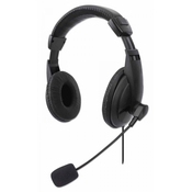 Slušalice MANHATTAN Stereo USB Headset, Over-ear, crne