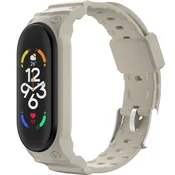 GS Silikonski pašček za Xiaomi Mi Band 5/6/7/7 NFC, bež