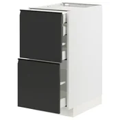 METOD / MAXIMERA Pod.orm.2front/2dnj/1srd/1vis.fiok, bela/Upplöv boja antracita, mat, 40x60 cm