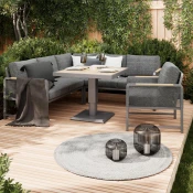 Loungegarnitur Washington Grau/naturfarben, 4-Teilig
