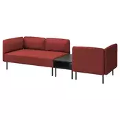 LILLEHEM Modul. sofa trosed s pom. stocicem, Gunnared smede-crvena/metal
