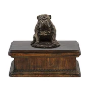 shumee Bulldog III - žara za pasji pepel, klasična žara s kipcem, elegantna žara s psom znamke Art-Dog
