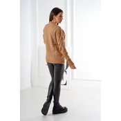 Pullover sweater with fashionable camel fabric
